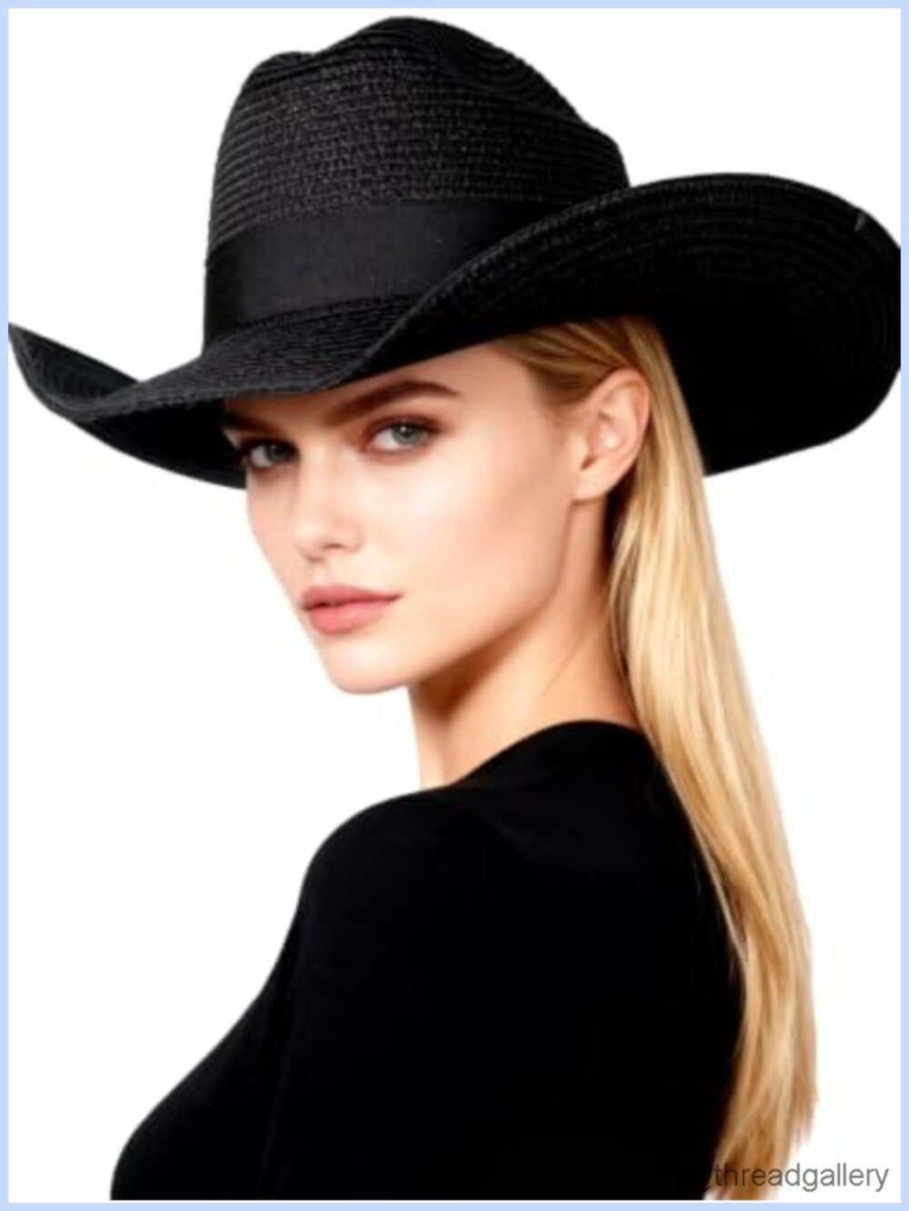 Straw Cowboy Hat Shapeable Wide Brim Western Style Unisex Adjustable